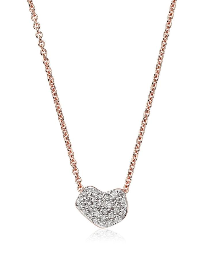 Monica Vinader Rp Nura Diamond Heart Necklace - Pink