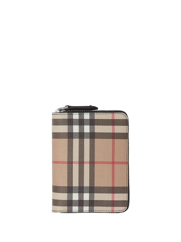 Burberry Vintage Check E-canvas Ziparound Wallet - Neutrals