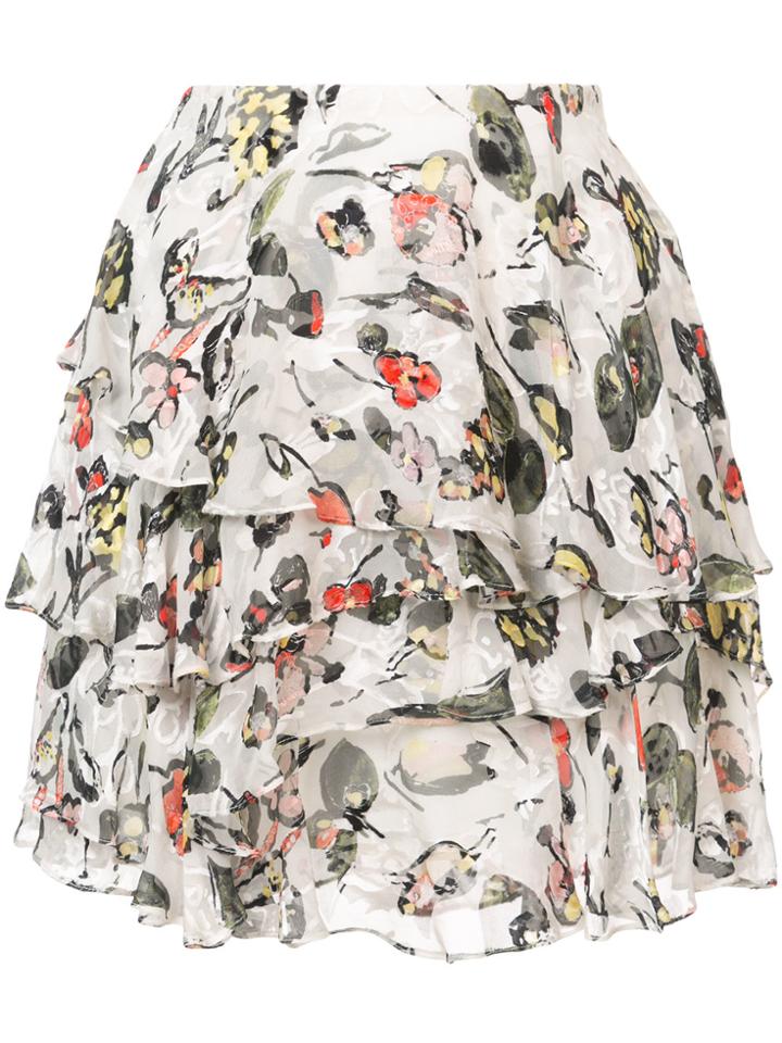 Jason Wu Grey Flared Floral Mini Skirt - White