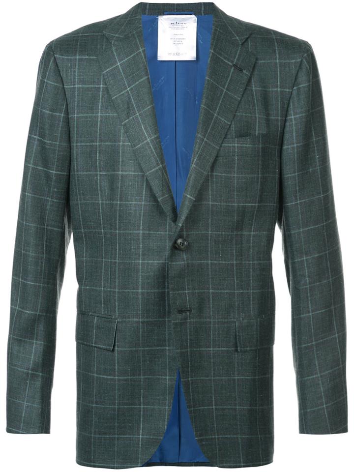 Kiton Plaid Long Sleeved Jacket - Green