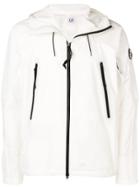 Cp Company Zip-up Logo Jacket - White