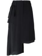 No21 Asymmetric Mid Skirt, Women's, Size: 44, Black, Silk/acetate