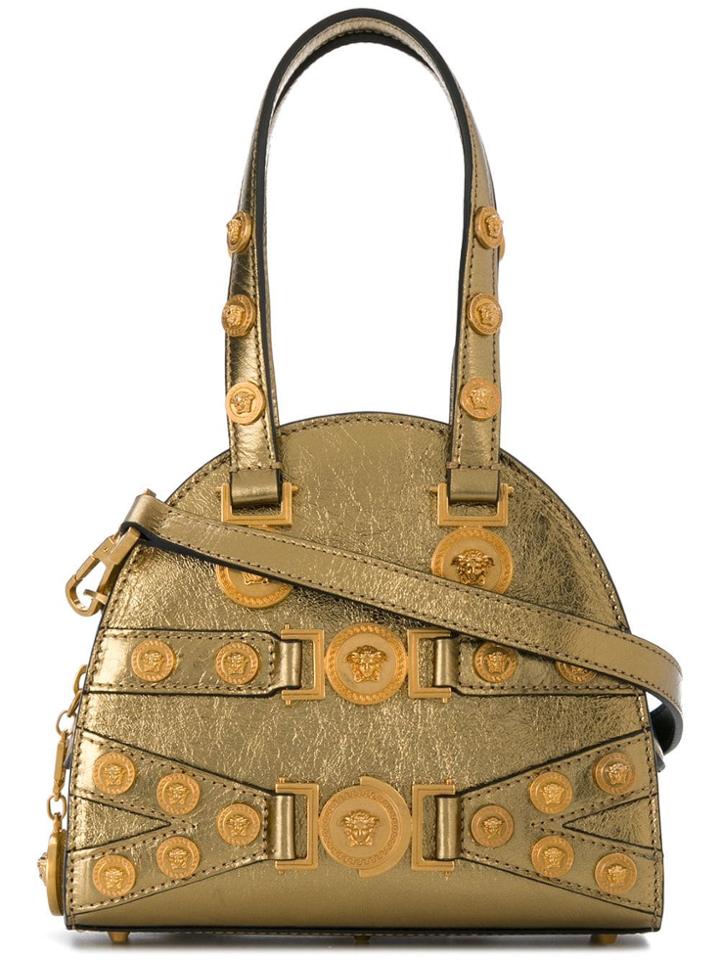 Versace Studded Medusa Shoulder Bag - Metallic