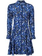 Derek Lam Striped Belted Shirt Dress - Blue