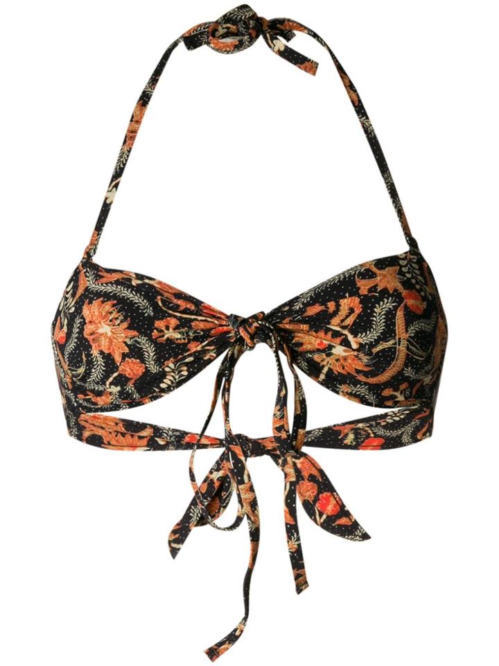Isabel Marant Starla Printed Bikini Top - Black