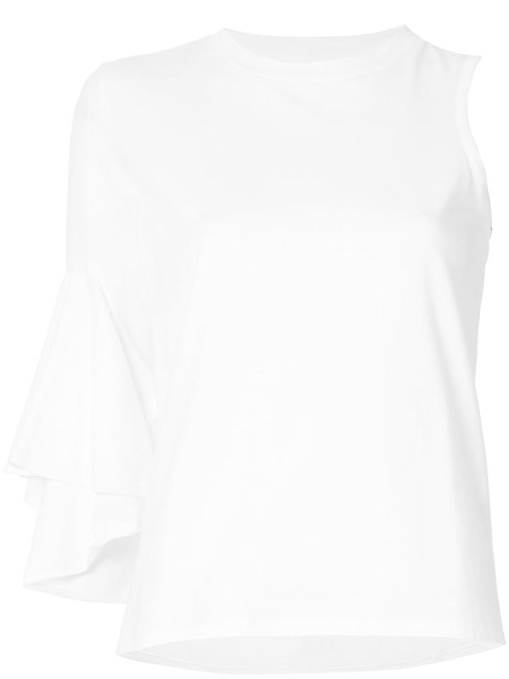 Facetasm Ruffled One Shoulder Blouse - Brown