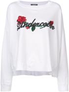 Undercover Embroidered Curved Hem Sweatshirt - White