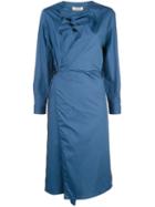 Sea Louise Waist-button Dress - Blue