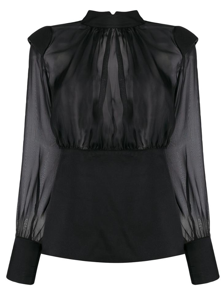 Federica Tosi Sheer Silk Blouse - Black
