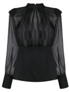 Federica Tosi Sheer Silk Blouse - Black