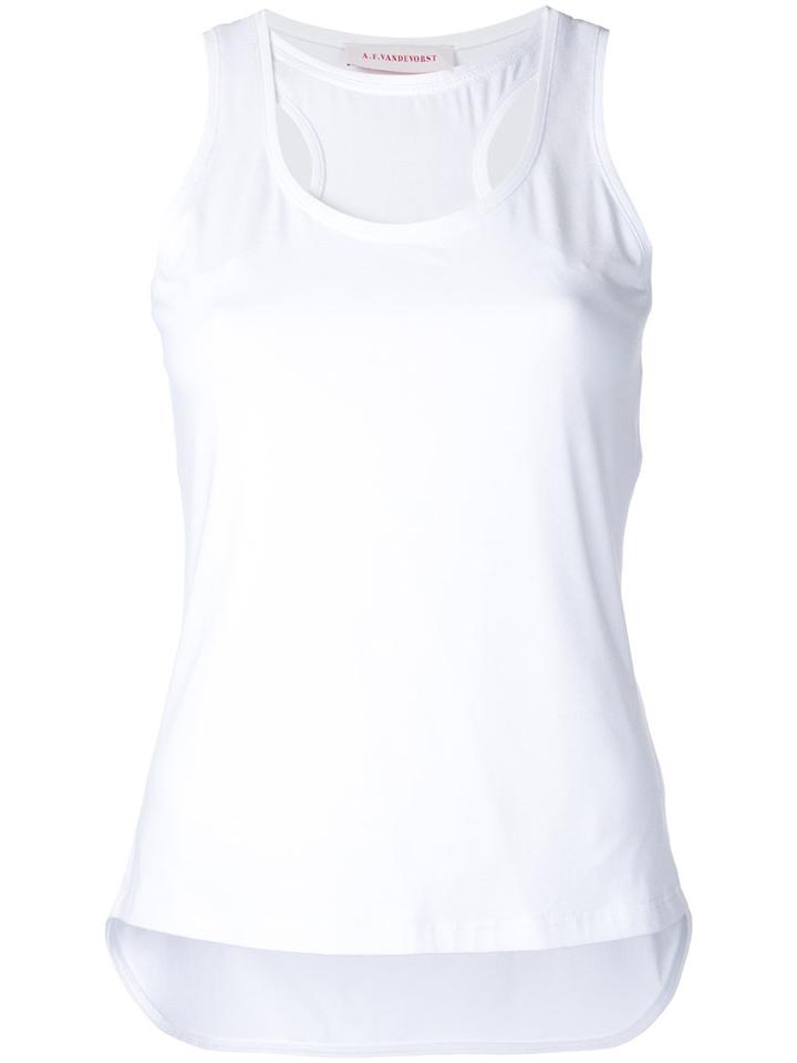 A.f.vandevorst - Layered Racer Front Tank Top - Women - Spandex/elastane/viscose - L, White, Spandex/elastane/viscose