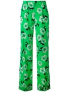 P.a.r.o.s.h. Floral Print Trousers, Women's, Size: Xs, Green, Silk/spandex/elastane