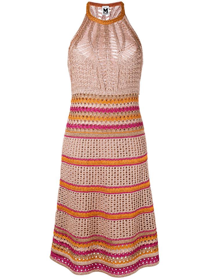 M Missoni - Loose Knit Dress - Women - Polyester/viscose/metallic Fibre - 44, Pink/purple, Polyester/viscose/metallic Fibre