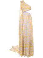 Prabal Gurung Cut Out Sash Evening Gown - Purple