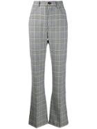 See By Chloé Flared Check Trousers - Black