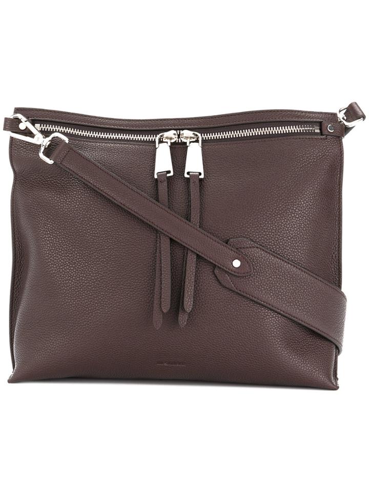 Jil Sander Zip-detail Shoulder Bag - Brown