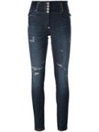 Philipp Plein 'bouganvillea' Skinny Jeans, Women's, Size: 25, Blue, Cotton/spandex/elastane