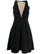 Stella Mccartney Sheer Panel Flared Dress - Black
