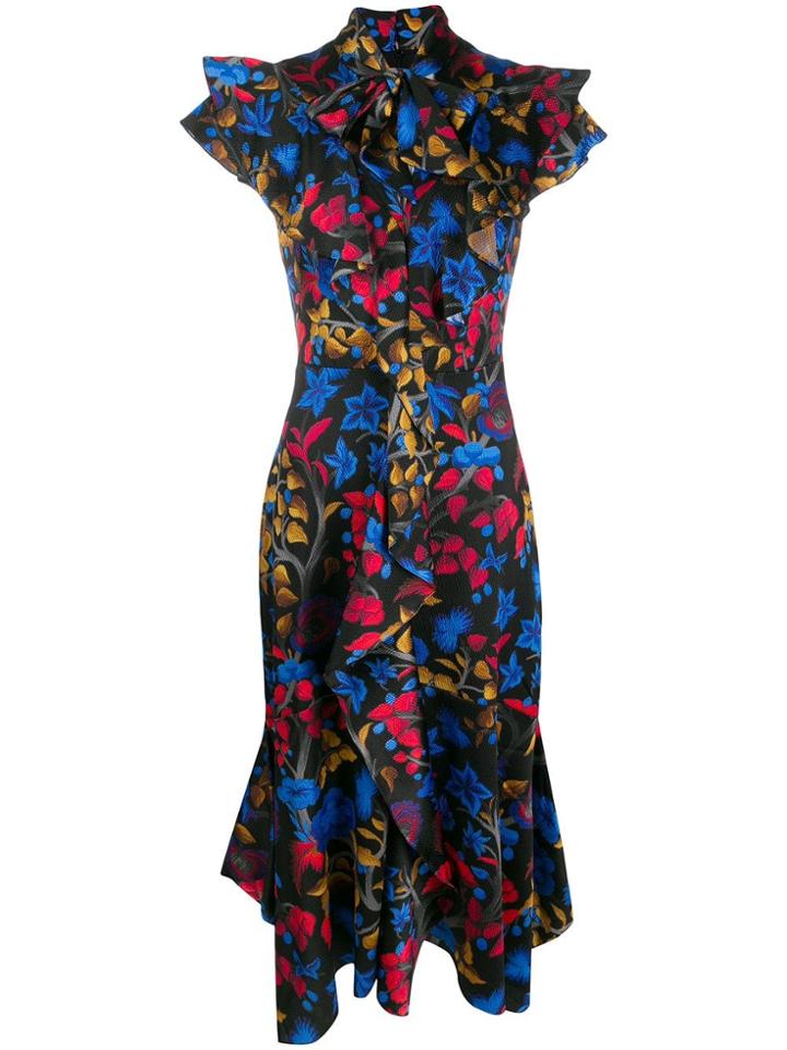 Peter Pilotto Tropical Print Dress - Black