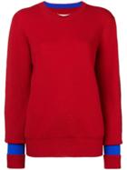 Maison Margiela Contrast Cuff Knitted Jumper - Red