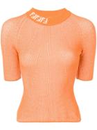Fendi Ribbed Knit Top - Orange
