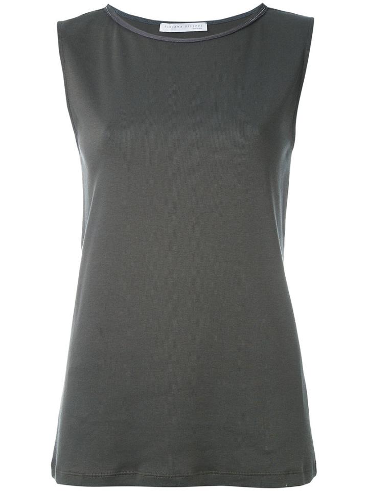 Fabiana Filippi - Plain Sleeveless Top - Women - Cotton/spandex/elastane - 46, Green, Cotton/spandex/elastane