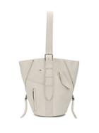 Alexander Mcqueen Biker Zip Bucket Bag - White