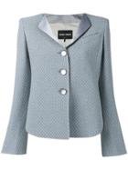 Giorgio Armani Checkerboard Jacquard Jacket - Blue