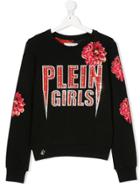 Philipp Plein Junior Teen Floral Plein Girls Embellished Sweatshirt -