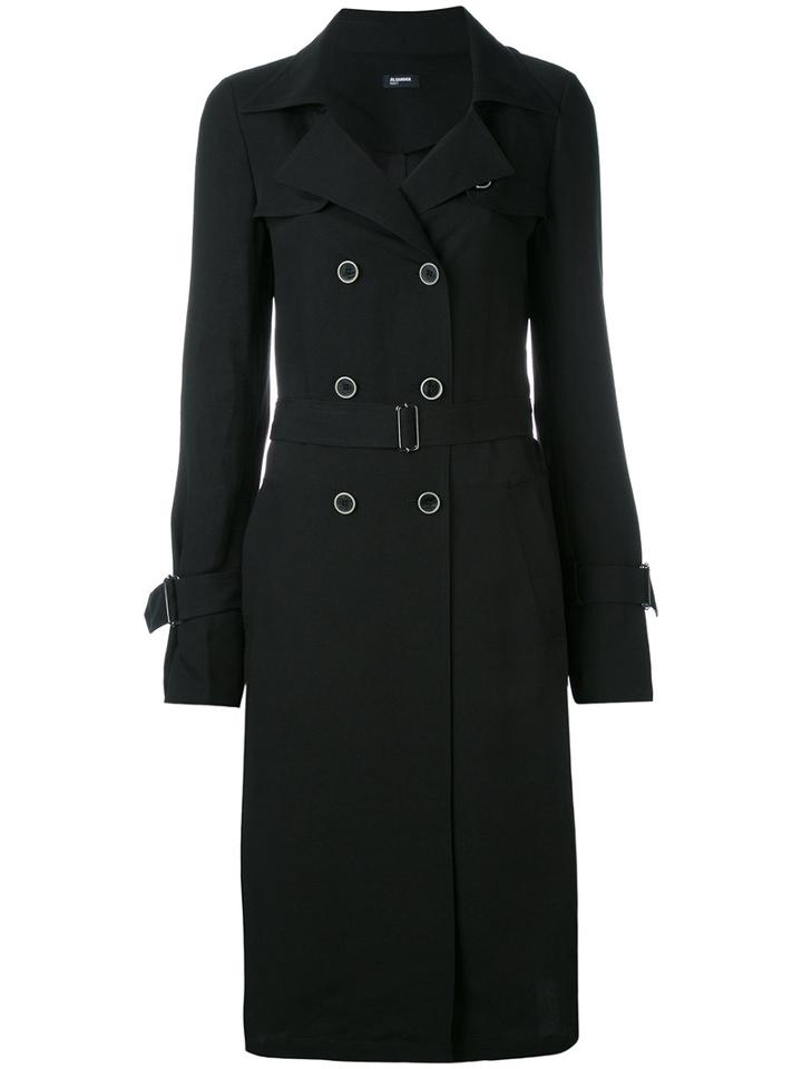 Jil Sander Navy - Summer Double-breasted Coat - Women - Linen/flax/polyamide/cupro/rayon - 36, Black, Linen/flax/polyamide/cupro/rayon