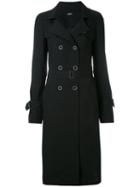 Jil Sander Navy - Summer Double-breasted Coat - Women - Linen/flax/polyamide/cupro/rayon - 36, Black, Linen/flax/polyamide/cupro/rayon