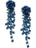 Oscar De La Renta Beaded Cascade Earrings - Blue