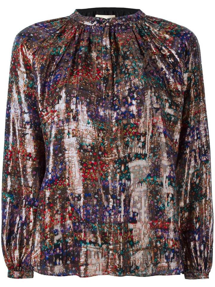 Vanessa Bruno Floral Metallic (grey) Buttoned Blouse, Women's, Size: 36, Silk/lurex/viscose