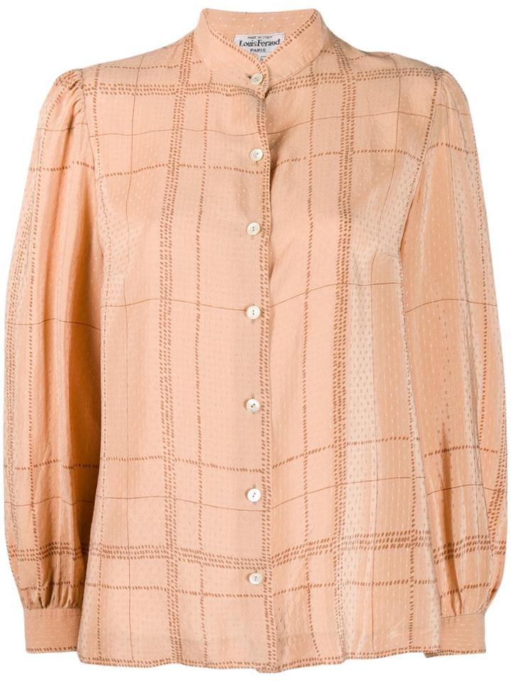 Louis Feraud Vintage 1970's Checked Blouse - Neutrals