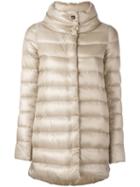 Herno Funnel Neck Padded Coat, Women's, Size: 42, Nude/neutrals, Polyamide/feather Down/acetate