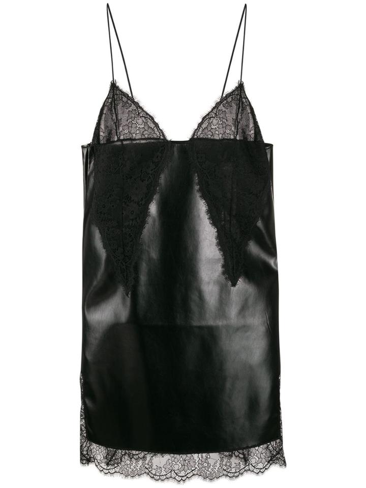 Philosophy Di Lorenzo Serafini Faux Leather Slip Dress - Black