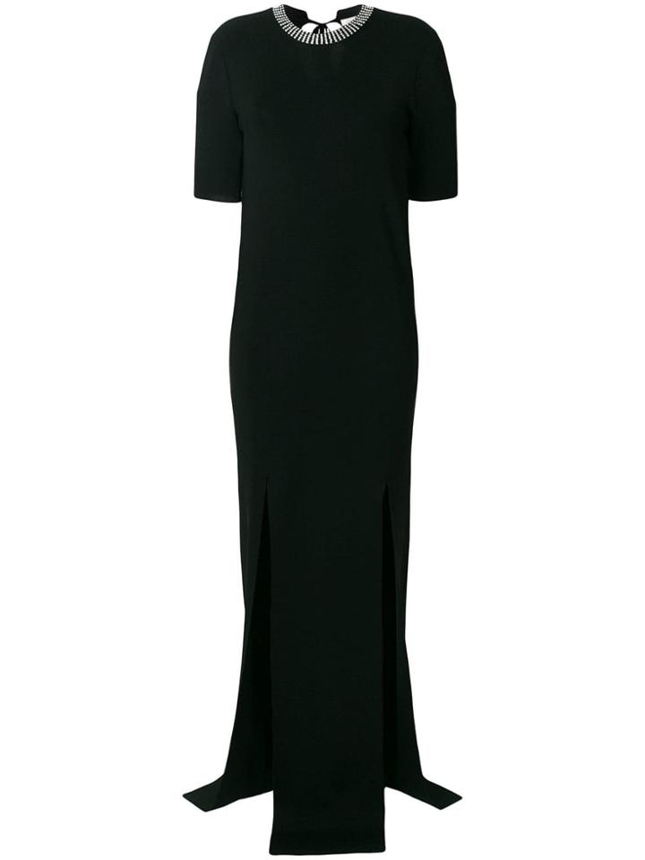 Nina Ricci Crystal-embellished Split-front Gown - Black