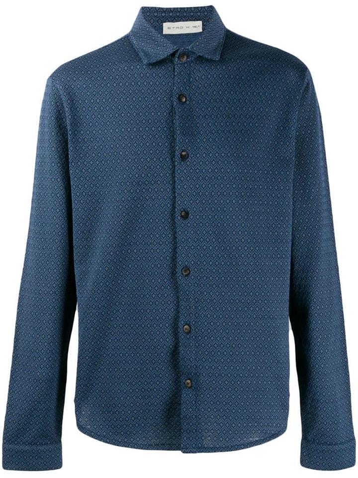 Etro Printed Long-sleeved Shirt - Blue