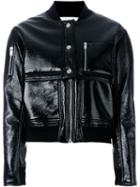 Courrèges Varnished Bomber Jacket, Women's, Size: 36, Black, Cotton/polyurethane/acetate/cupro