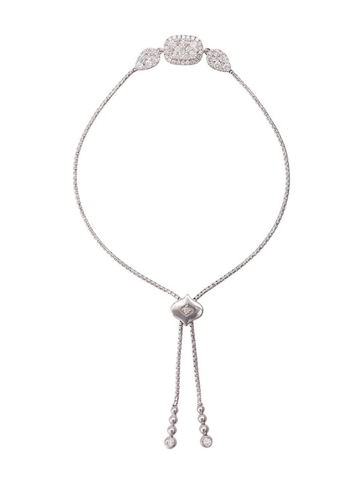 Sara Weinstock 18kt White Gold Reverie Bolo Cushion Pear Diamond