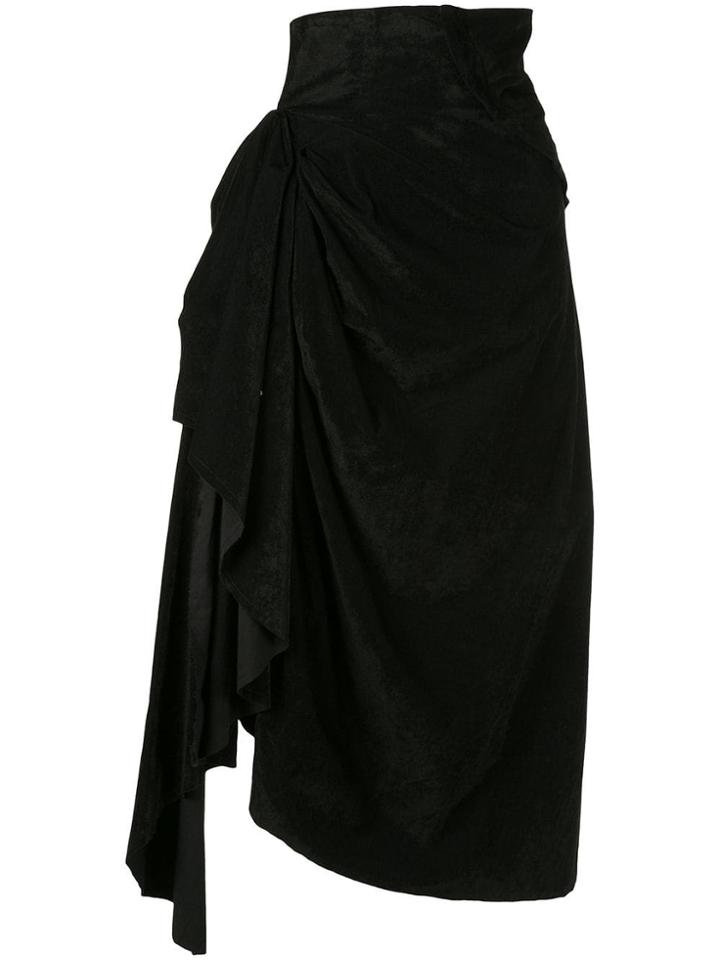 Aganovich Draped Skirt - Black
