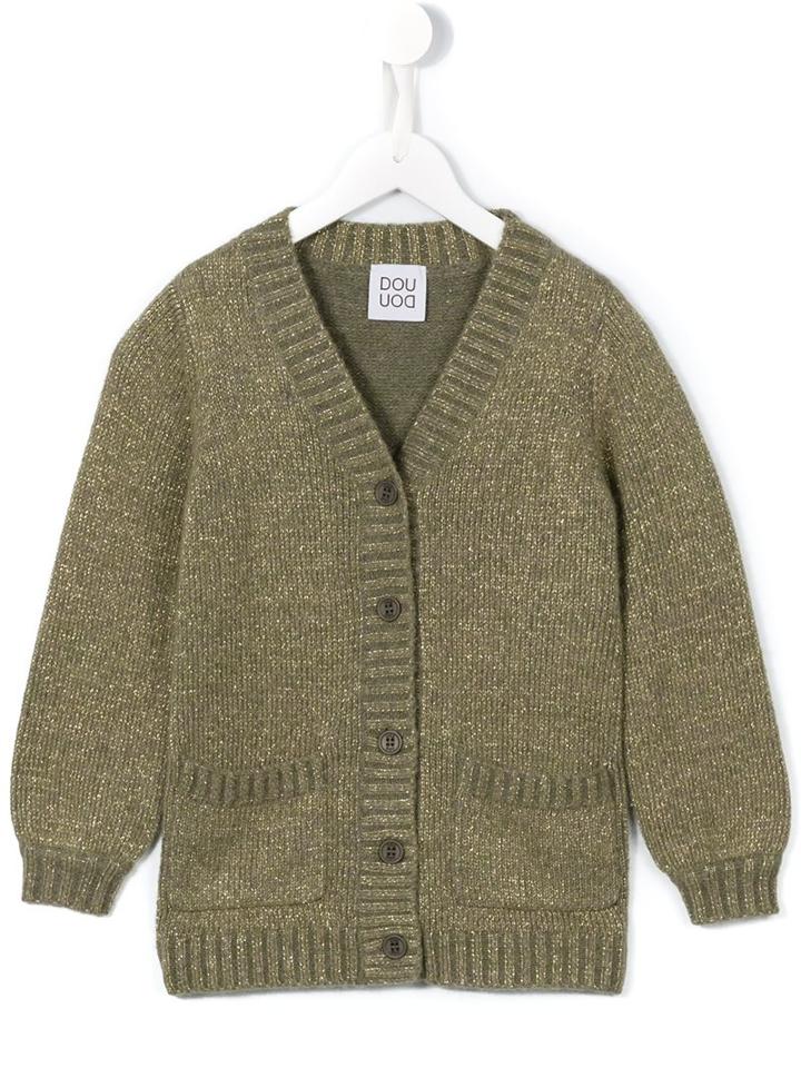 Douuod Kids V-neck Cardigan, Girl's, Size: 10 Yrs, Green