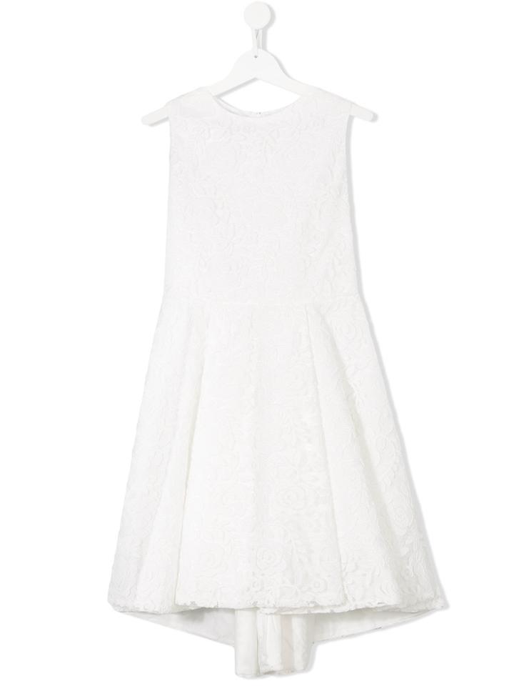 Elsy Teen Floral Lace Dress - White