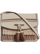 Burberry Brogue And Fringe Detail Crossbody Bag - Nude & Neutrals