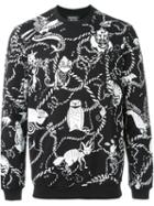 Markus Lupfer Rope And Animal Print Sweatshirt, Men's, Size: Large, Black, Cotton