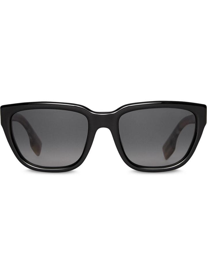Burberry Eyewear Vintage Check Detail Square Frame Sunglasses - Brown