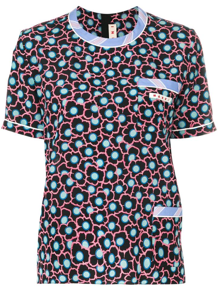 Marni Floral Pattern T-shirt - Black