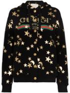Gucci Astrological Print Button-down Hoodie - Black