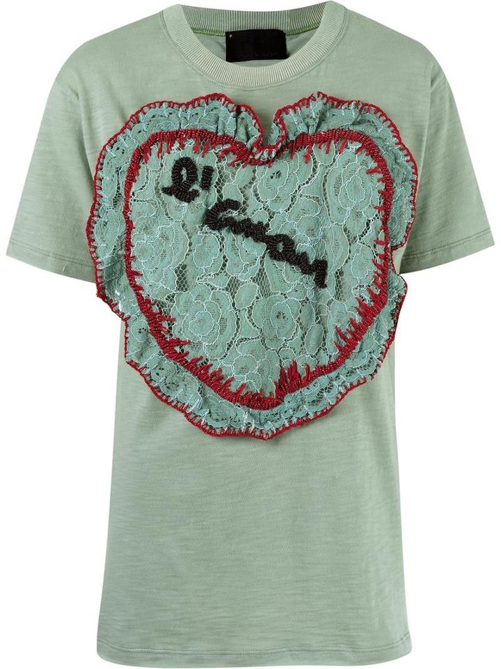 Andrea Bogosian Lace Detail Blouse, Women's, Size: P, Green, Cotton