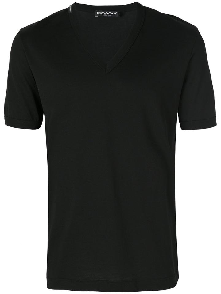 Dolce & Gabbana - V-neck T-shirt - Men - Cotton - 48, Black, Cotton